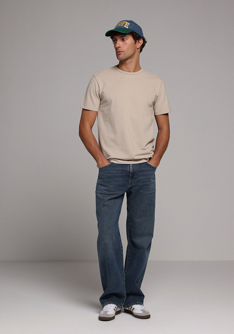 Imagine a Tricou Cu Maneca Scurta De Barbati Bej Regular Fit Cl1080060