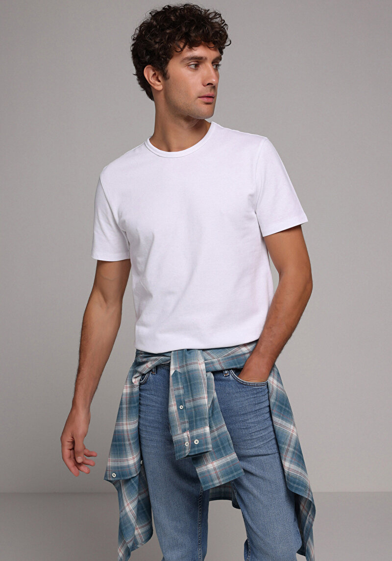 Imagine a Tricou Cu Maneca Scurta De Barbati Alb Regular Fit  Cl1080060