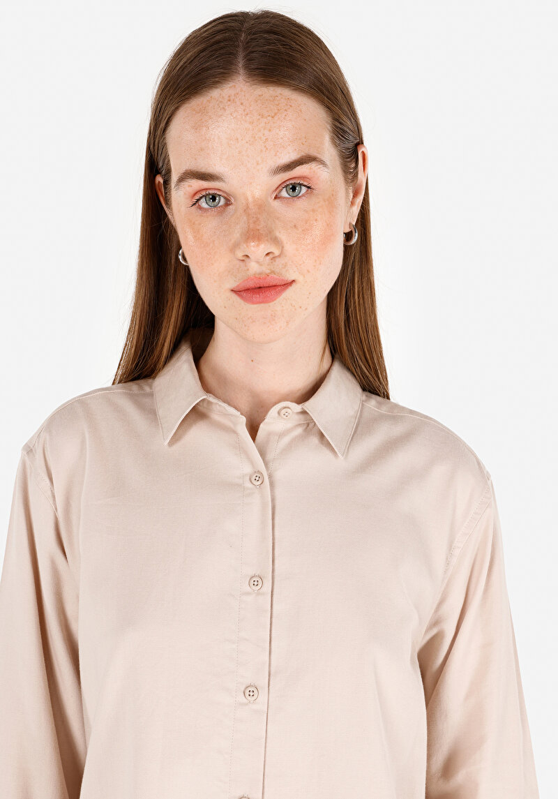 Afișați detalii pentru Camasa Cu Maneca Lunga De Dama Bej Regular Fit  Cl1070173