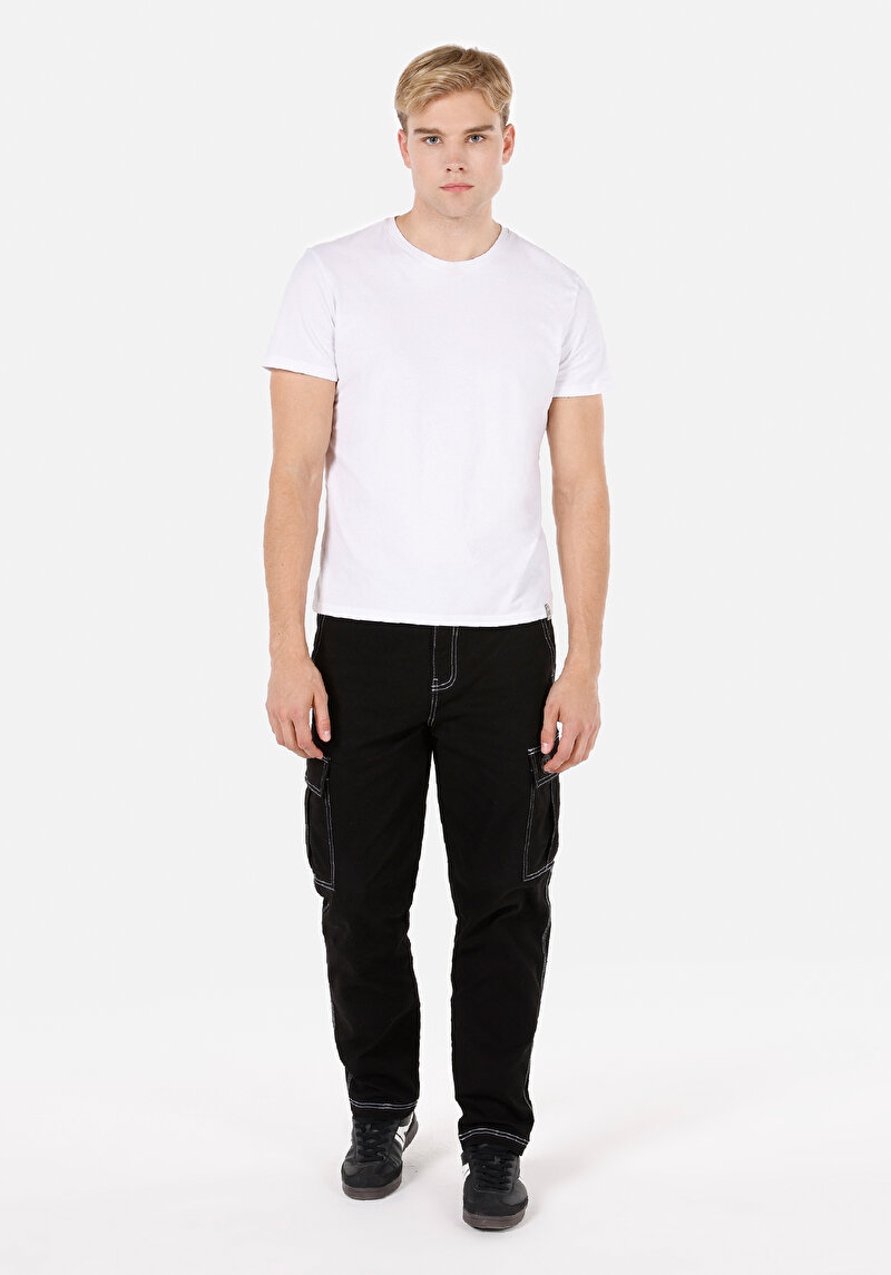 Imagine a Pantaloni De Barbati Negru Regular Fit  Cl1072470