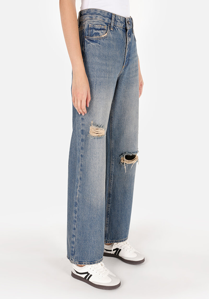 Imagine a Pantaloni De Dama Albastru Regular Fit 975 Ella Cl1072699