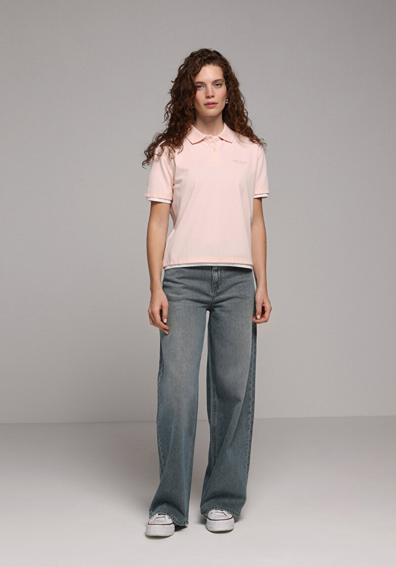 Imagine a Tricou Polo Cu Maneca Scurta De Dama Roz Regular Fit  Cl1079303