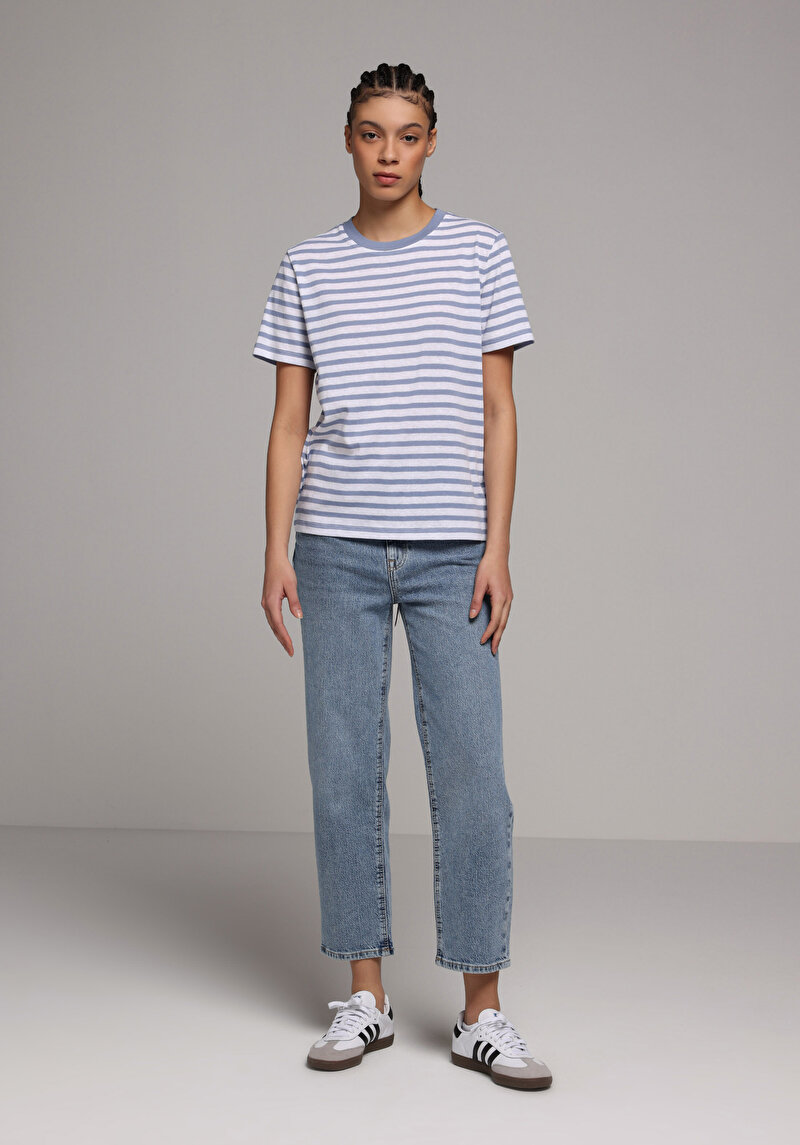 Imagine a Tricou Cu Maneca Scurta De Dama Albastru Regular Fit  Cl1079954