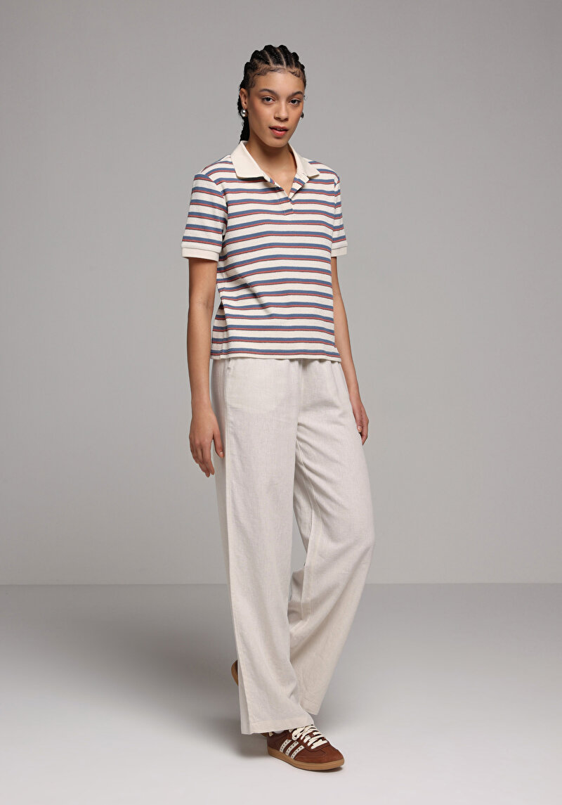 Afișați detalii pentru Tricou Polo Cu Maneca Scurta De Dama Multicolor Regular Fit  Cl1078639