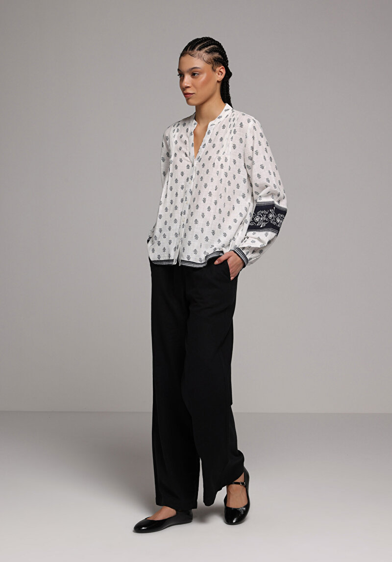 Imagine a Bluza Cu Maneca Lunga De Dama Alb Fashion Fit  Cl1078712