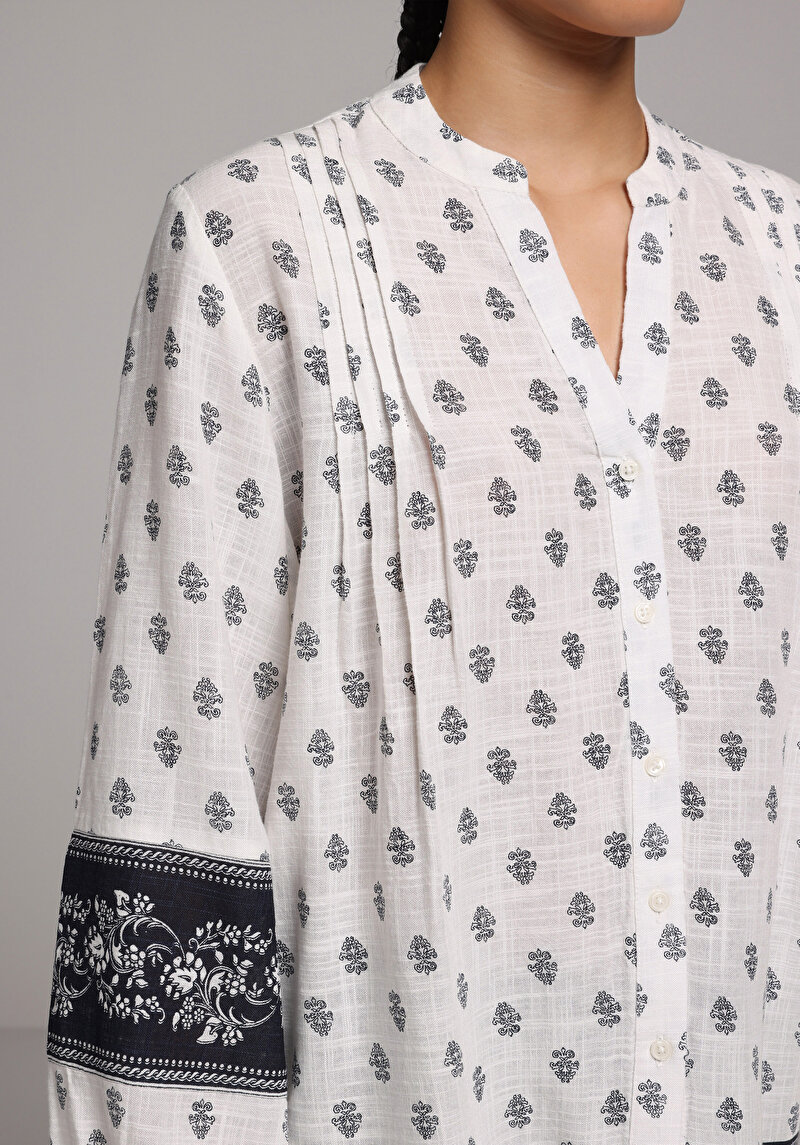 Imagine a Bluza Cu Maneca Lunga De Dama Alb Fashion Fit Cl1078712