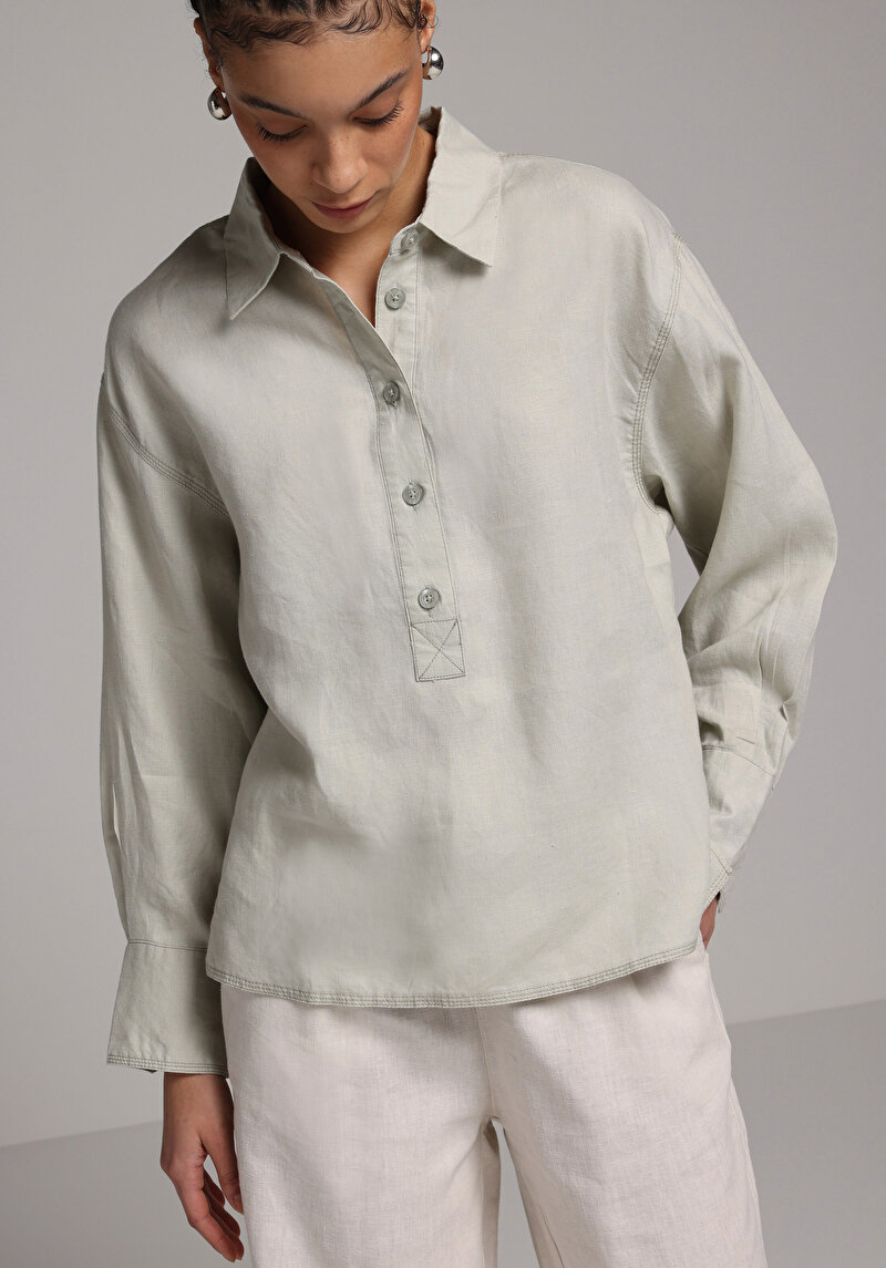 Imagine a Camasa Cu Maneca Lunga De Dama Verde Fashion Fit Cl1078714