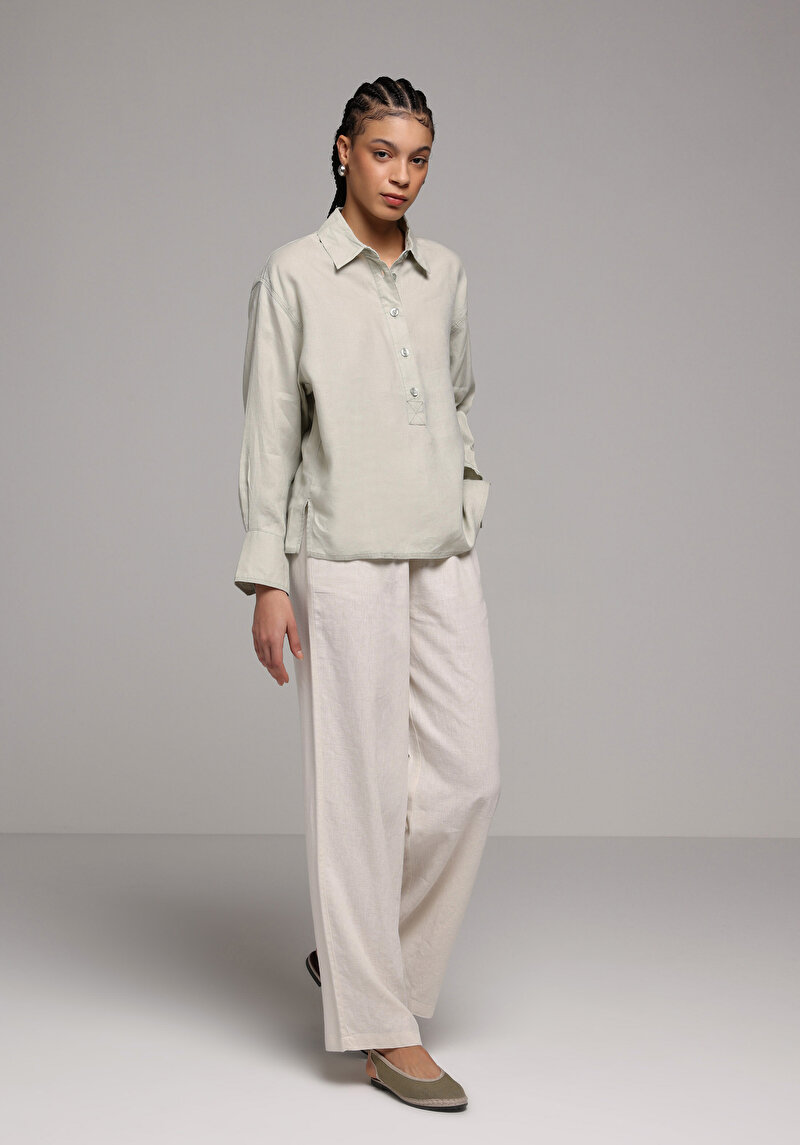 Imagine a Camasa Cu Maneca Lunga De Dama Verde Fashion Fit Cl1078714