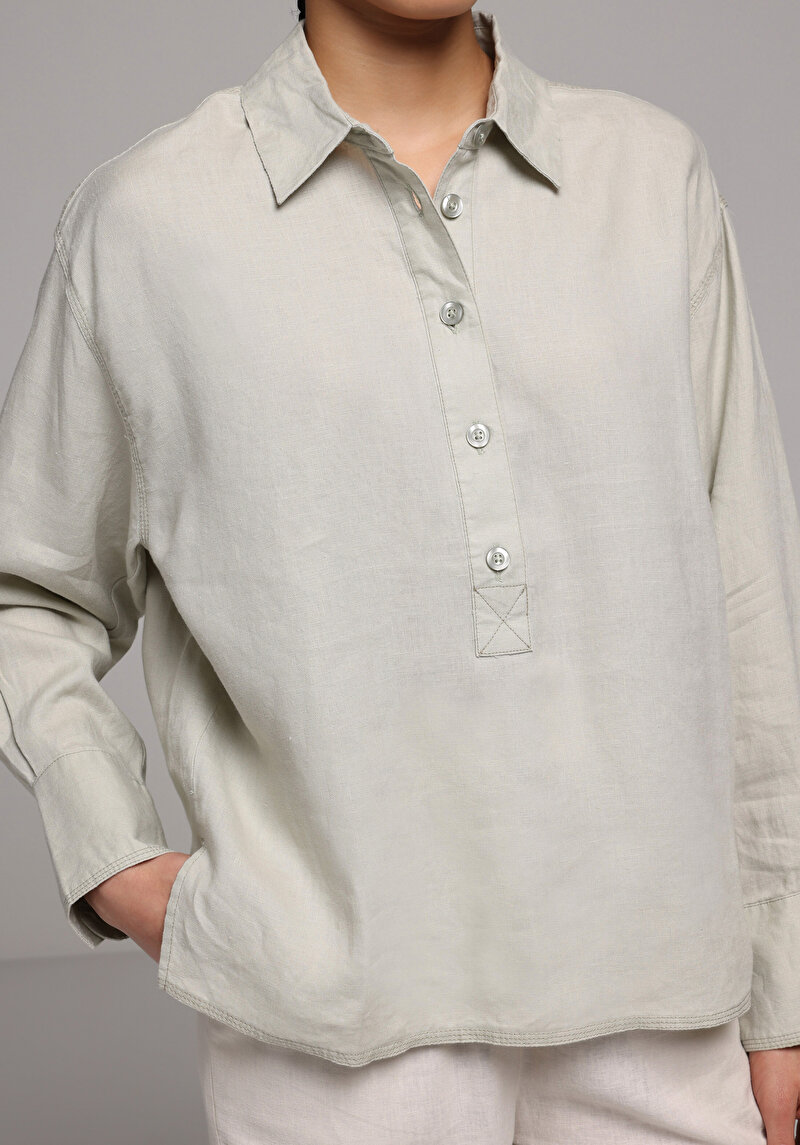 Imagine a Camasa Cu Maneca Lunga De Dama Verde Fashion Fit  Cl1078714