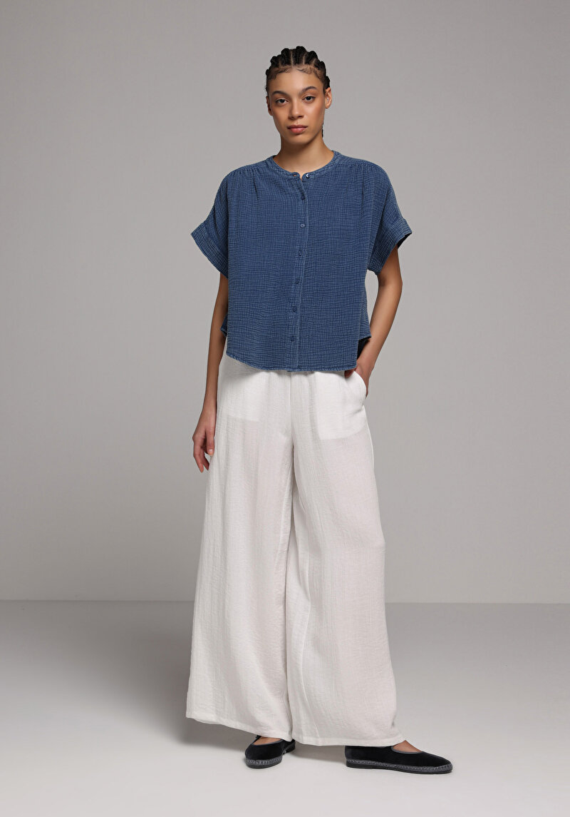 Imagine a Camasa Cu Maneca Scurta De Dama Albastru Fashion Fit  Cl1079412