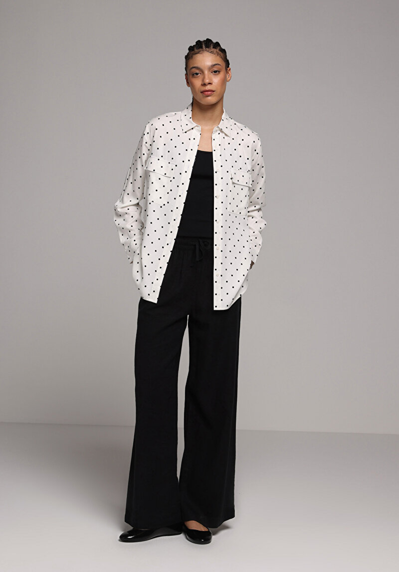 Imagine a Camasa Cu Maneca Lunga De Dama Ecru Regular Fit Cl1079498