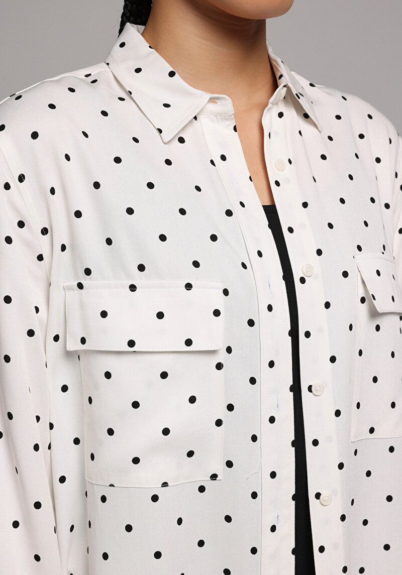 Imagine a Camasa Cu Maneca Lunga De Dama Ecru Regular Fit  Cl1079498