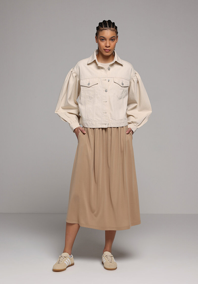 Imagine a Fusta De Dama Bej Regular Fit Cl1078281