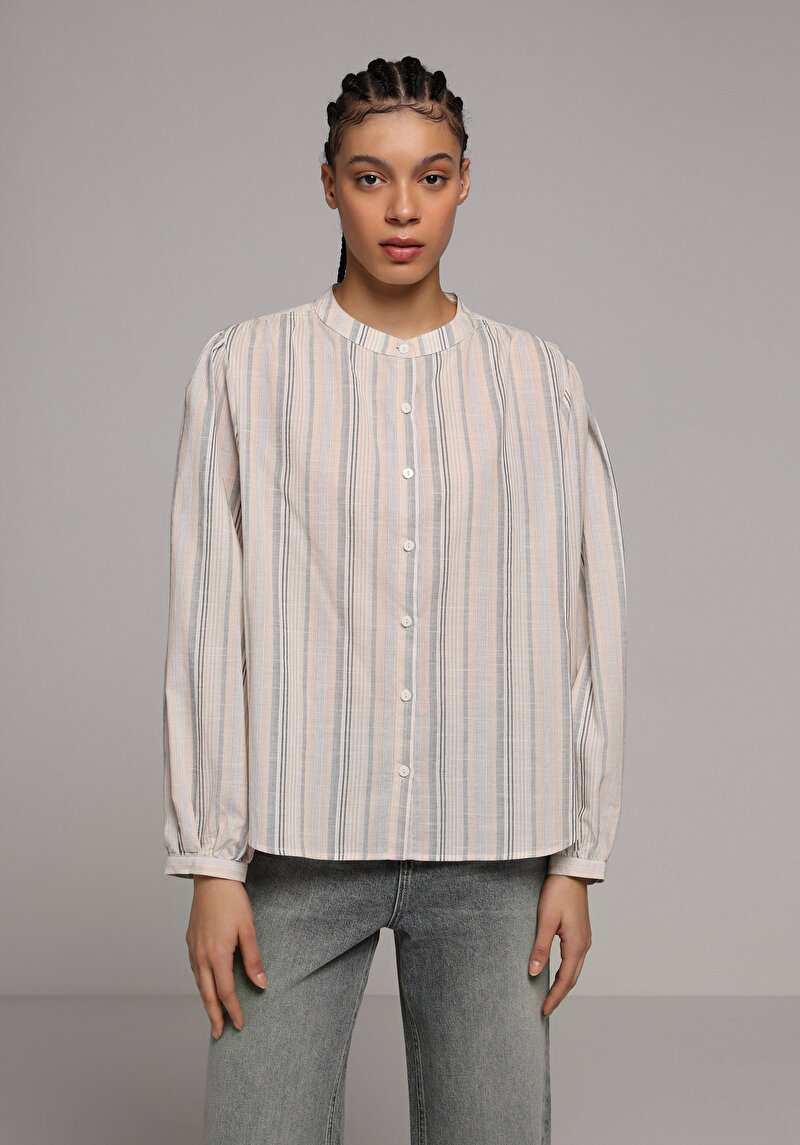 Imagine a Bluza Cu Maneca Lunga De Dama Bej Fashion Fit  Cl1078290