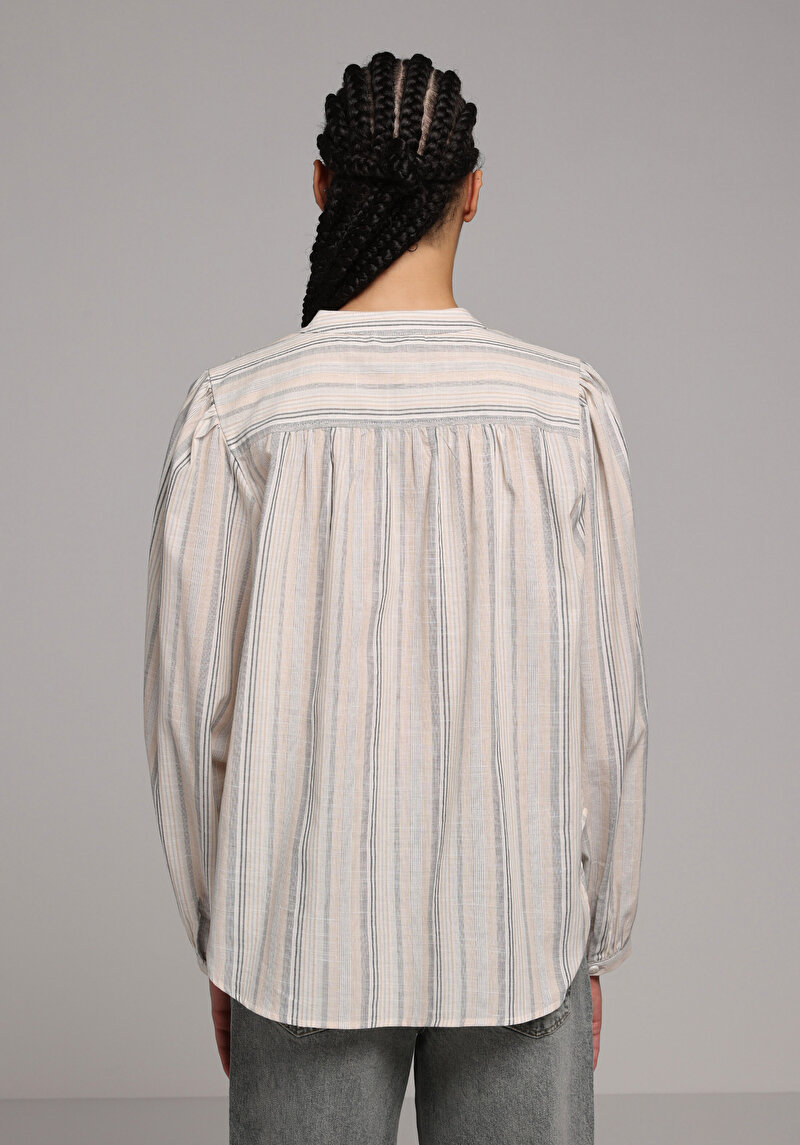 Imagine a Bluza Cu Maneca Lunga De Dama Bej Fashion Fit Cl1078290