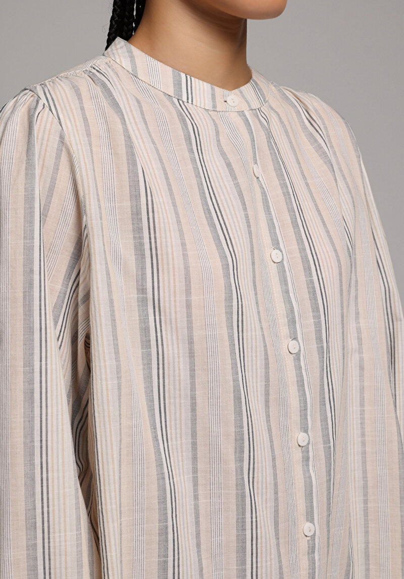 Imagine a Bluza Cu Maneca Lunga De Dama Bej Fashion Fit  Cl1078290