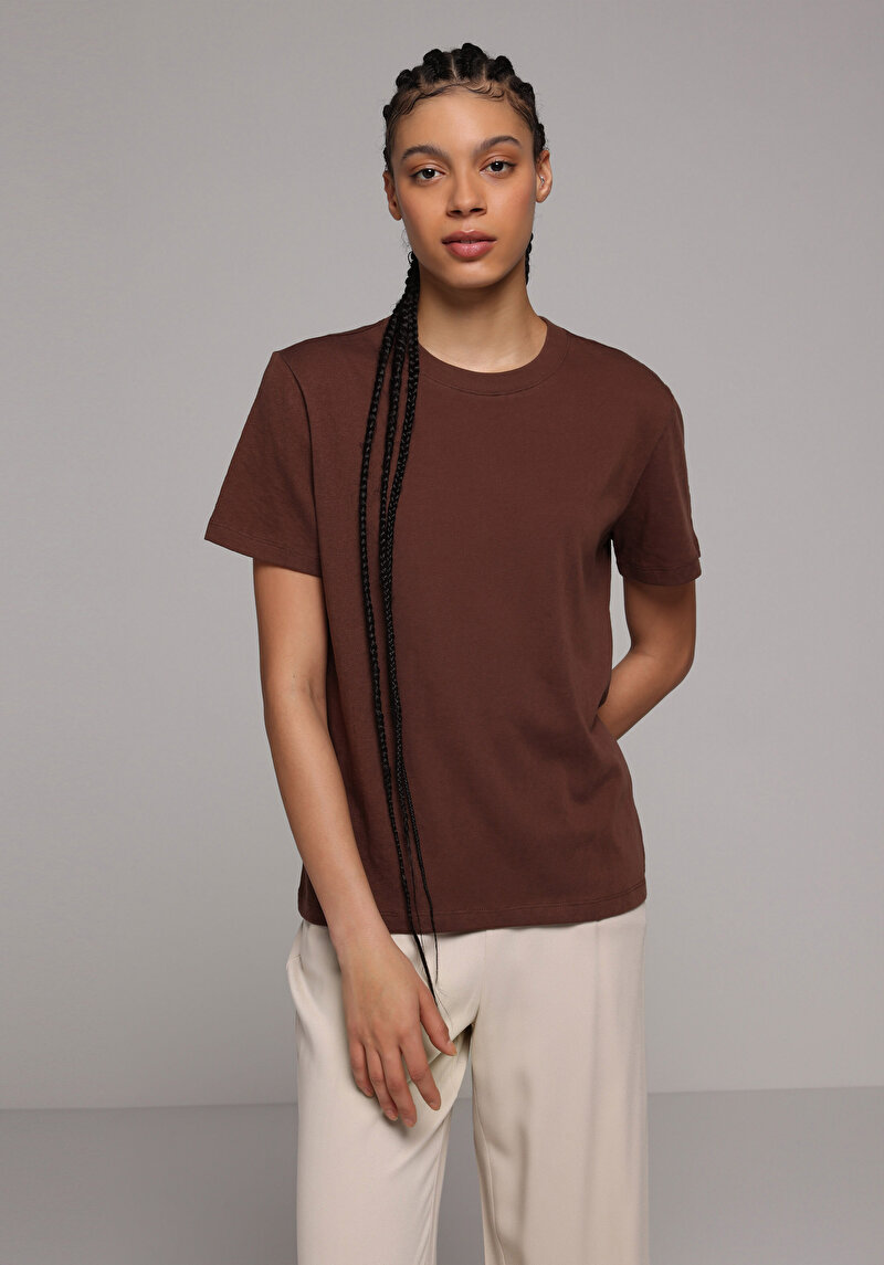 Imagine a Tricou Cu Maneca Scurta De Dama Maro Regular Fit Cl1078623