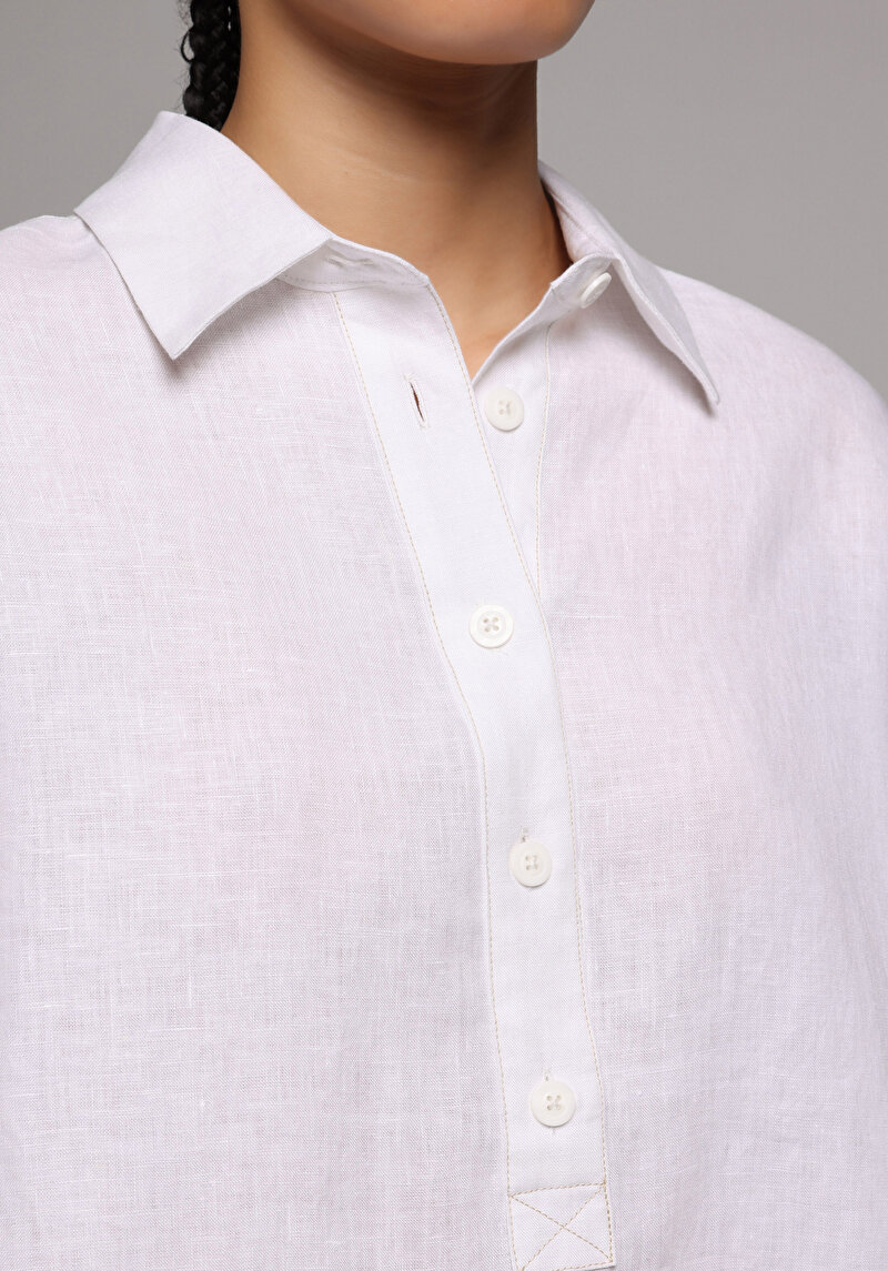 Imagine a Camasa Cu Maneca Lunga De Dama Alb Fashion Fit Cl1078714