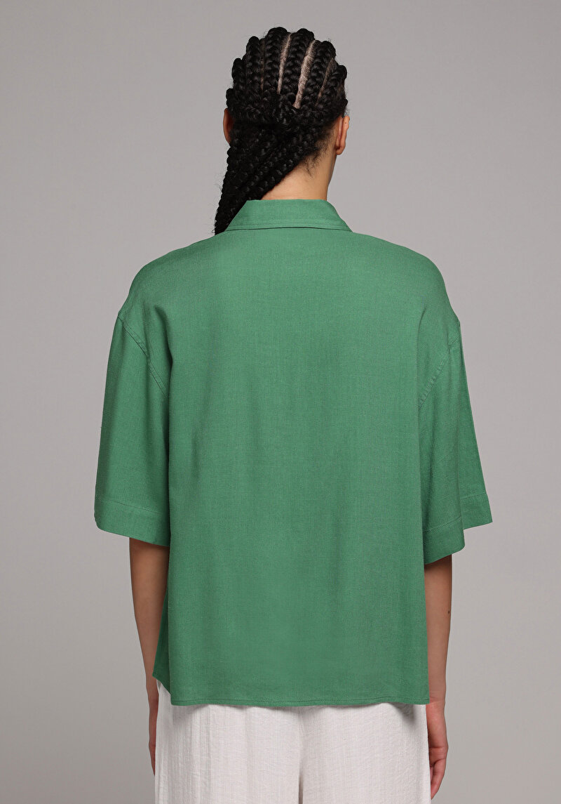 Imagine a Camasa Cu Maneca Scurta De Dama Verde Fashion Fit  Cl1078722