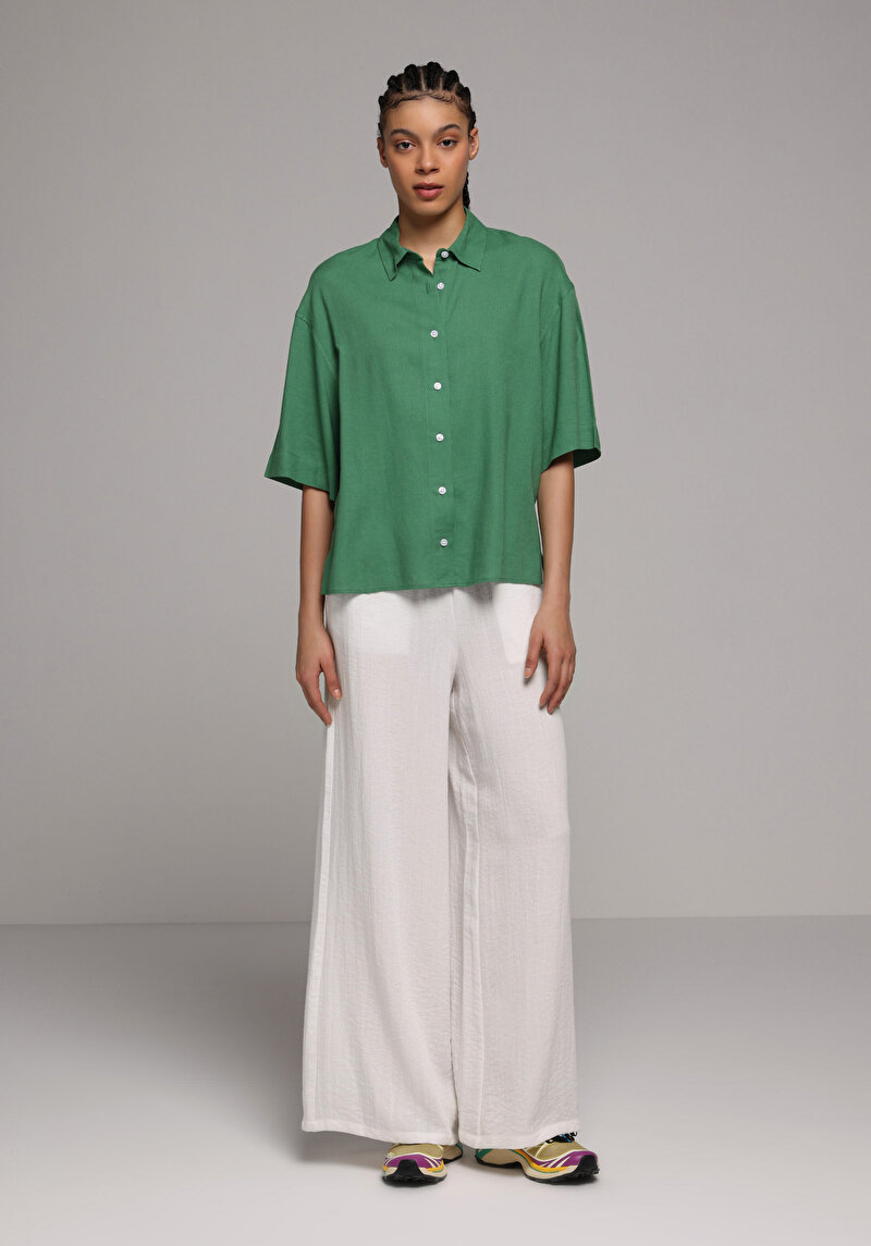 Imagine a Camasa Cu Maneca Scurta De Dama Verde Fashion Fit Cl1078722