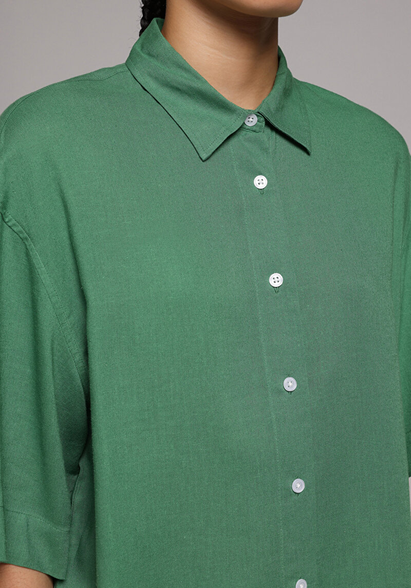 Imagine a Camasa Cu Maneca Scurta De Dama Verde Fashion Fit Cl1078722