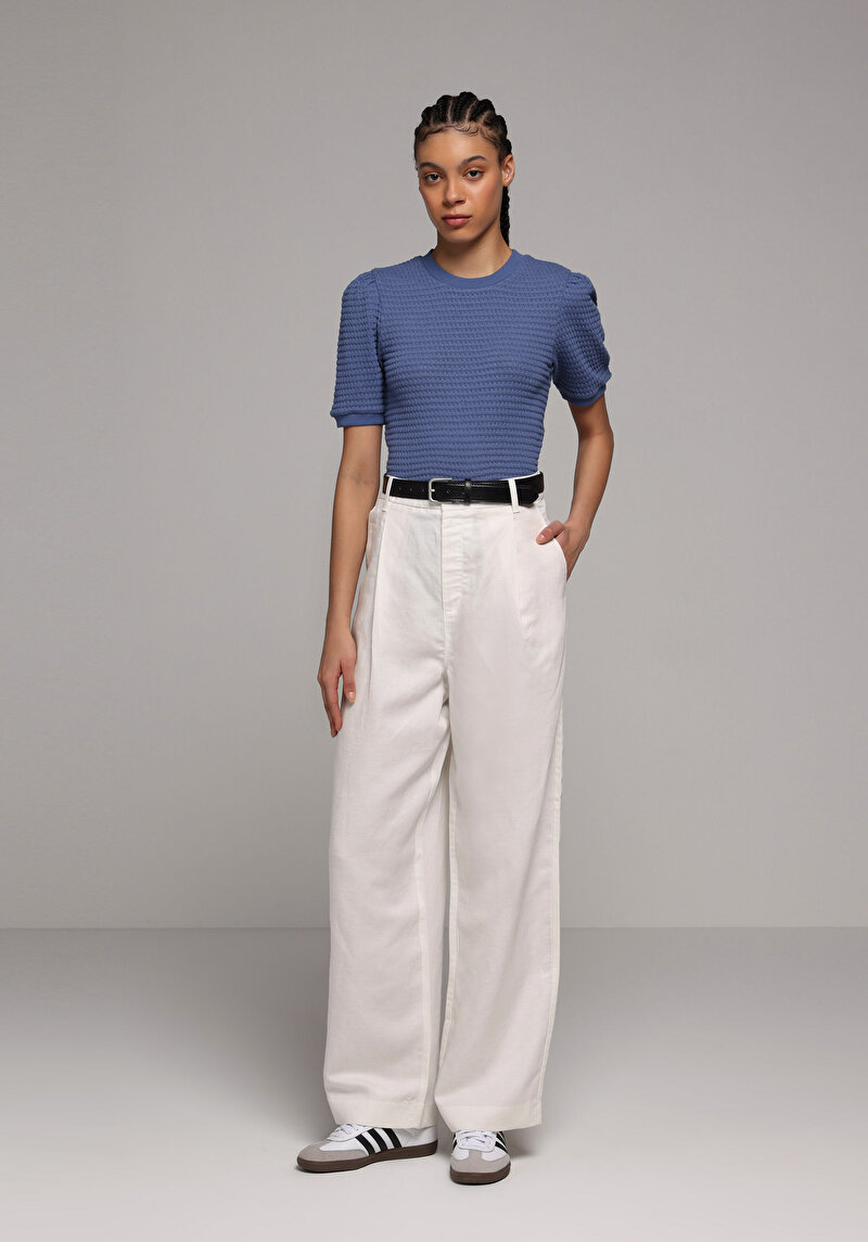 Imagine a Pulover Cu Mâneci Scurte De Dama Albastru Slim Fit  Cl1079971