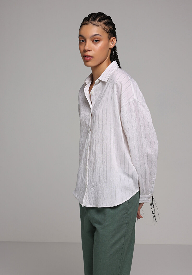 Imagine a Camasa Cu Maneca Lunga De Dama Alb Fashion Fit  Cl1078967