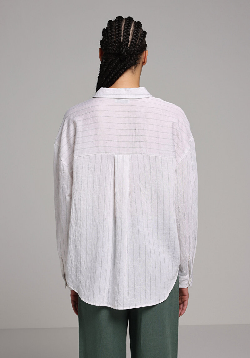 Imagine a Camasa Cu Maneca Lunga De Dama Alb Fashion Fit  Cl1078967