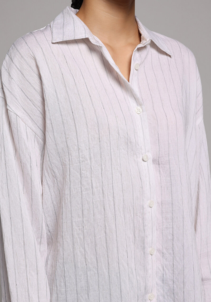 Imagine a Camasa Cu Maneca Lunga De Dama Alb Fashion Fit Cl1078967