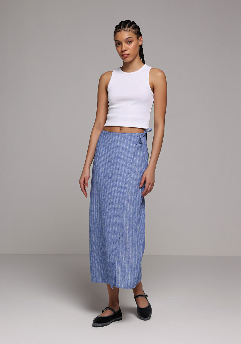 Imagine a Fusta De Dama Albastru Midi  Cl1079017