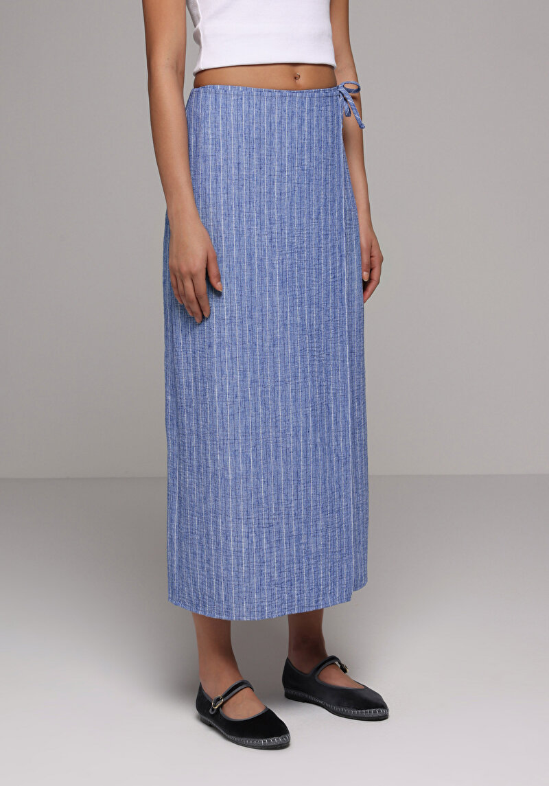 Imagine a Fusta De Dama Albastru Midi Cl1079017