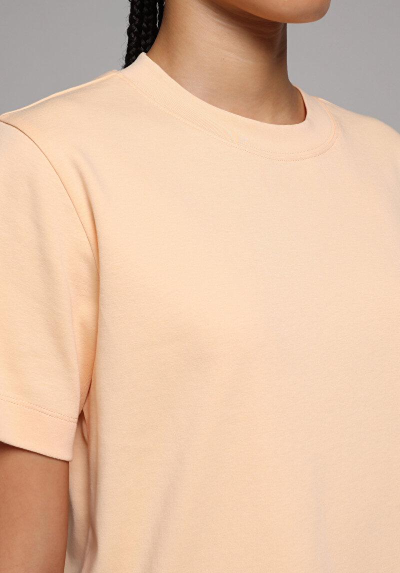 Imagine a Tricou Cu Maneca Scurta De Dama Portocaliu Boxy Fit Cl1079037