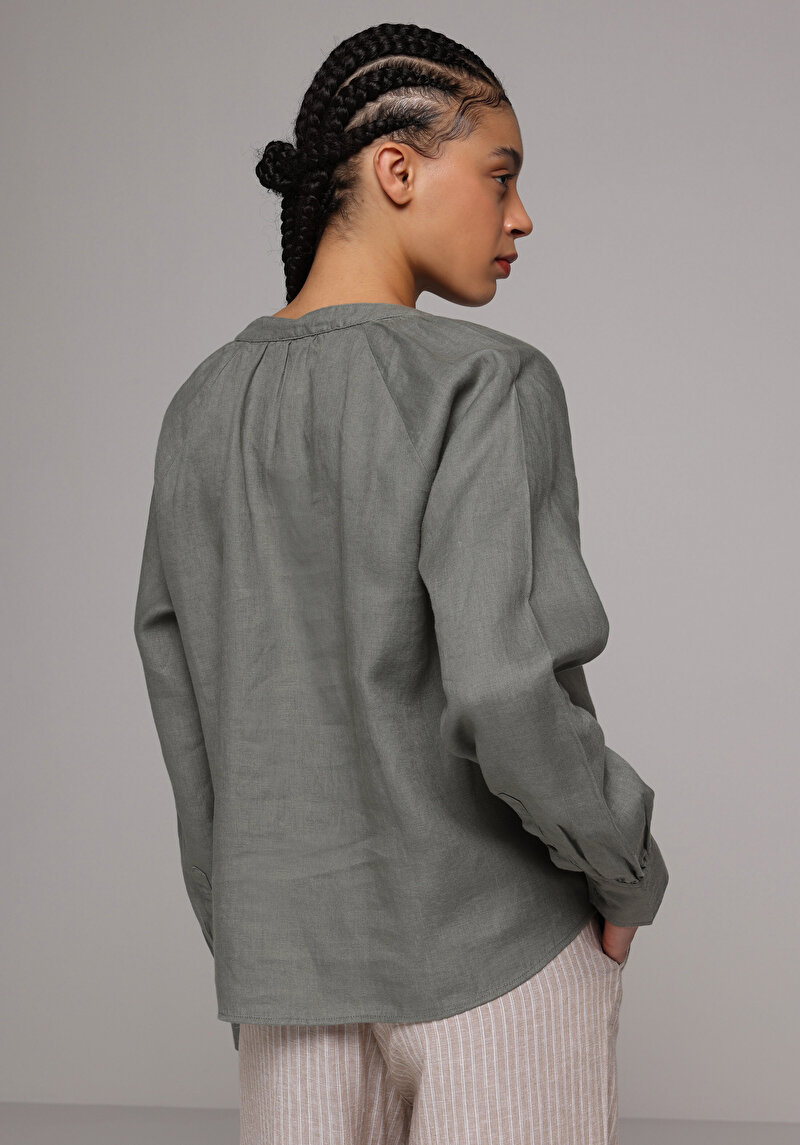 Imagine a Camasa Cu Maneca Lunga De Dama Kaki Fashion Fit Cl1079050