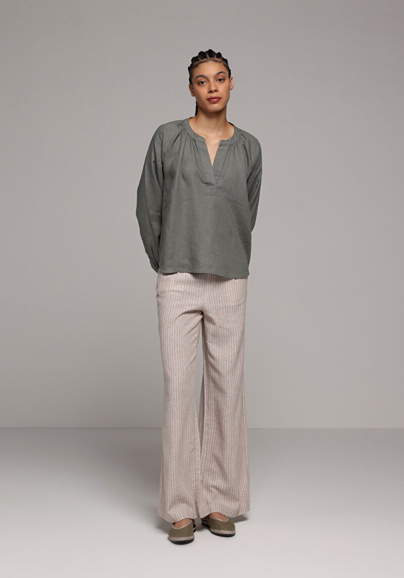 Imagine a Camasa Cu Maneca Lunga De Dama Kaki Fashion Fit Cl1079050