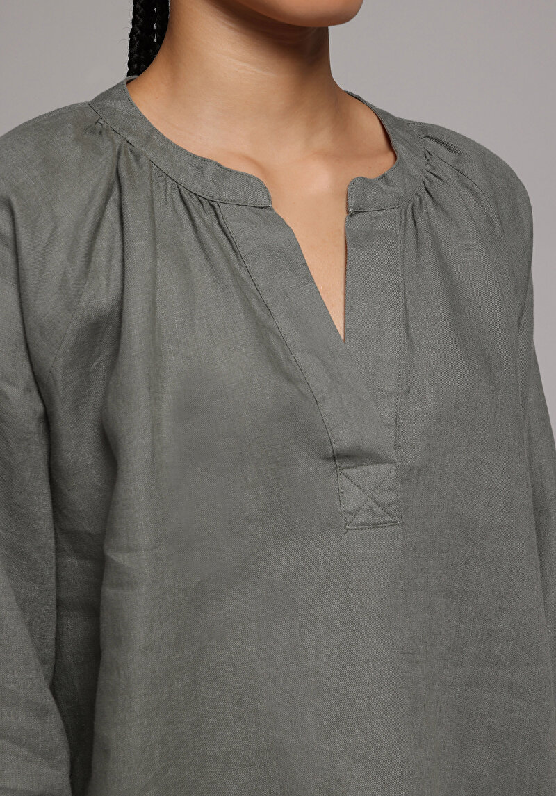 Imagine a Camasa Cu Maneca Lunga De Dama Kaki Fashion Fit  Cl1079050