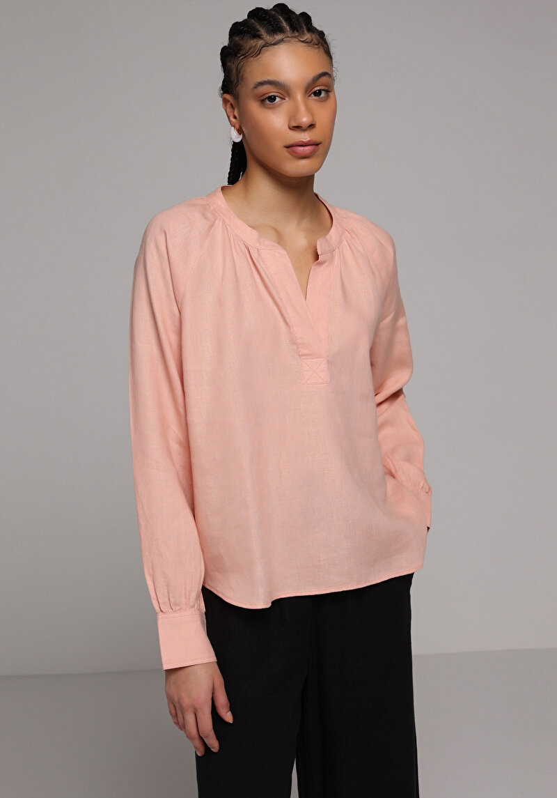 Imagine a Camasa Cu Maneca Lunga De Dama Somon Fashion Fit  Cl1079050