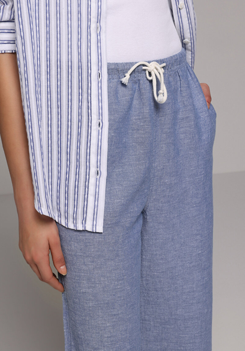 Imagine a Pantaloni De Dama Albastru Regular Fit  Cl1079161