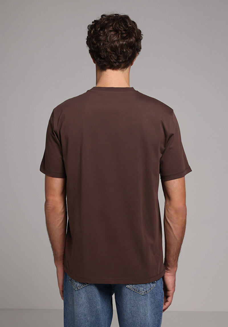 Imagine a Tricou Cu Maneca Scurta De Barbati Maro Comfort Fit Cl1073965