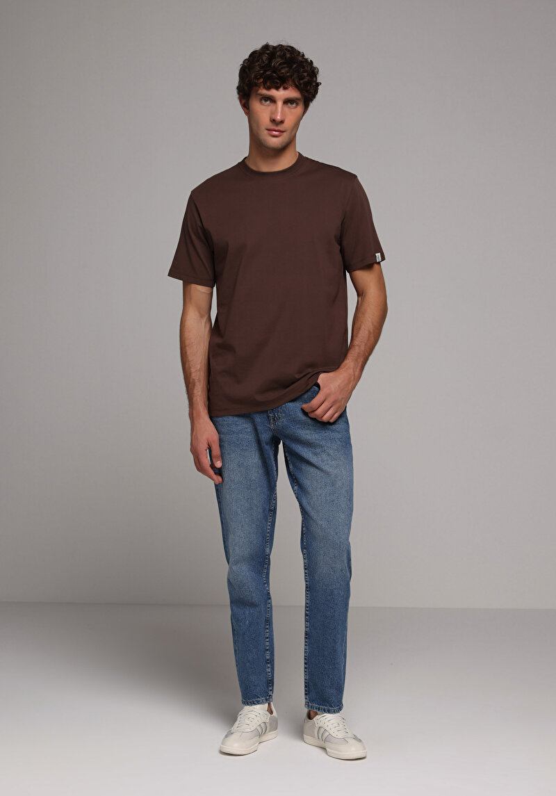 Imagine a Tricou Cu Maneca Scurta De Barbati Maro Comfort Fit Cl1073965