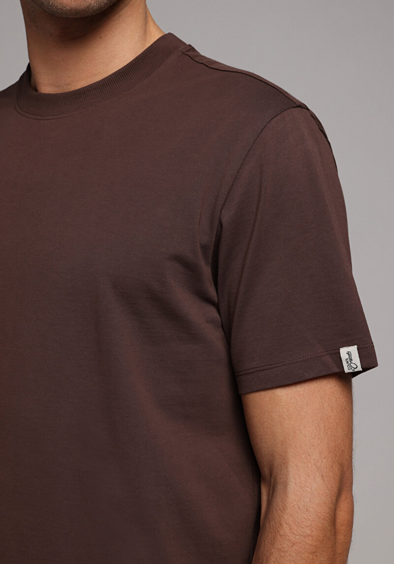 Imagine a Tricou Cu Maneca Scurta De Barbati Maro Comfort Fit Cl1073965