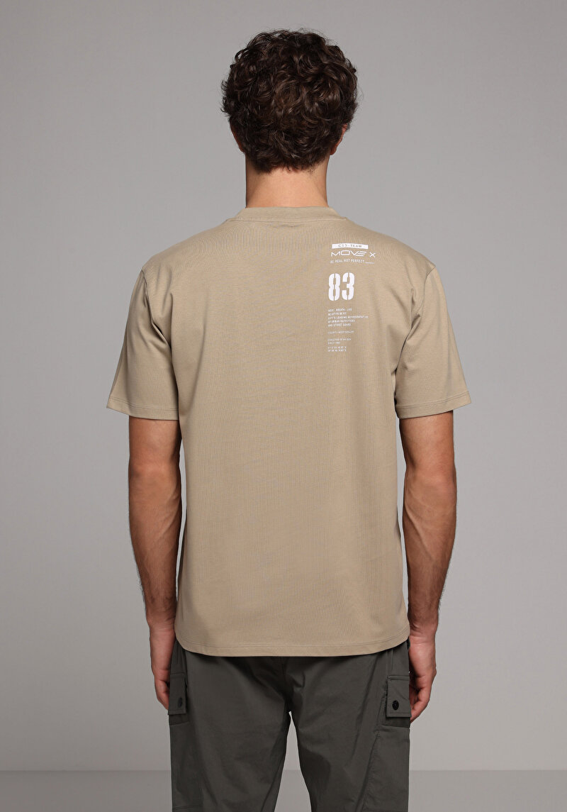 Imagine a Tricou Cu Maneca Scurta De Barbati Bej Comfort Fit  Cl1075099