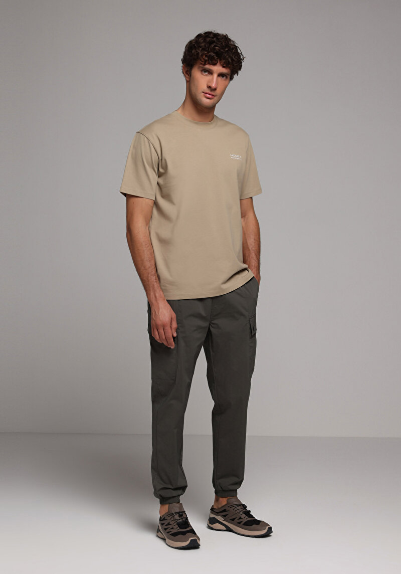 Imagine a Tricou Cu Maneca Scurta De Barbati Bej Comfort Fit Cl1075099