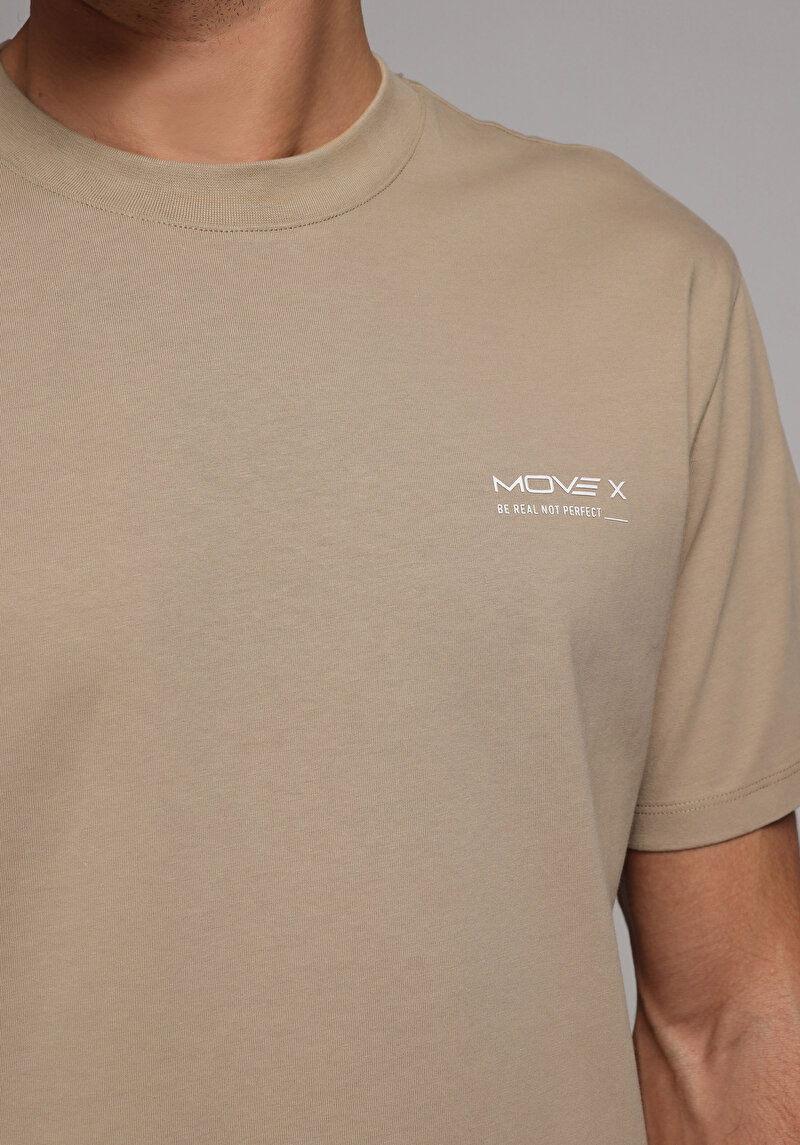 Imagine a Tricou Cu Maneca Scurta De Barbati Bej Comfort Fit  Cl1075099