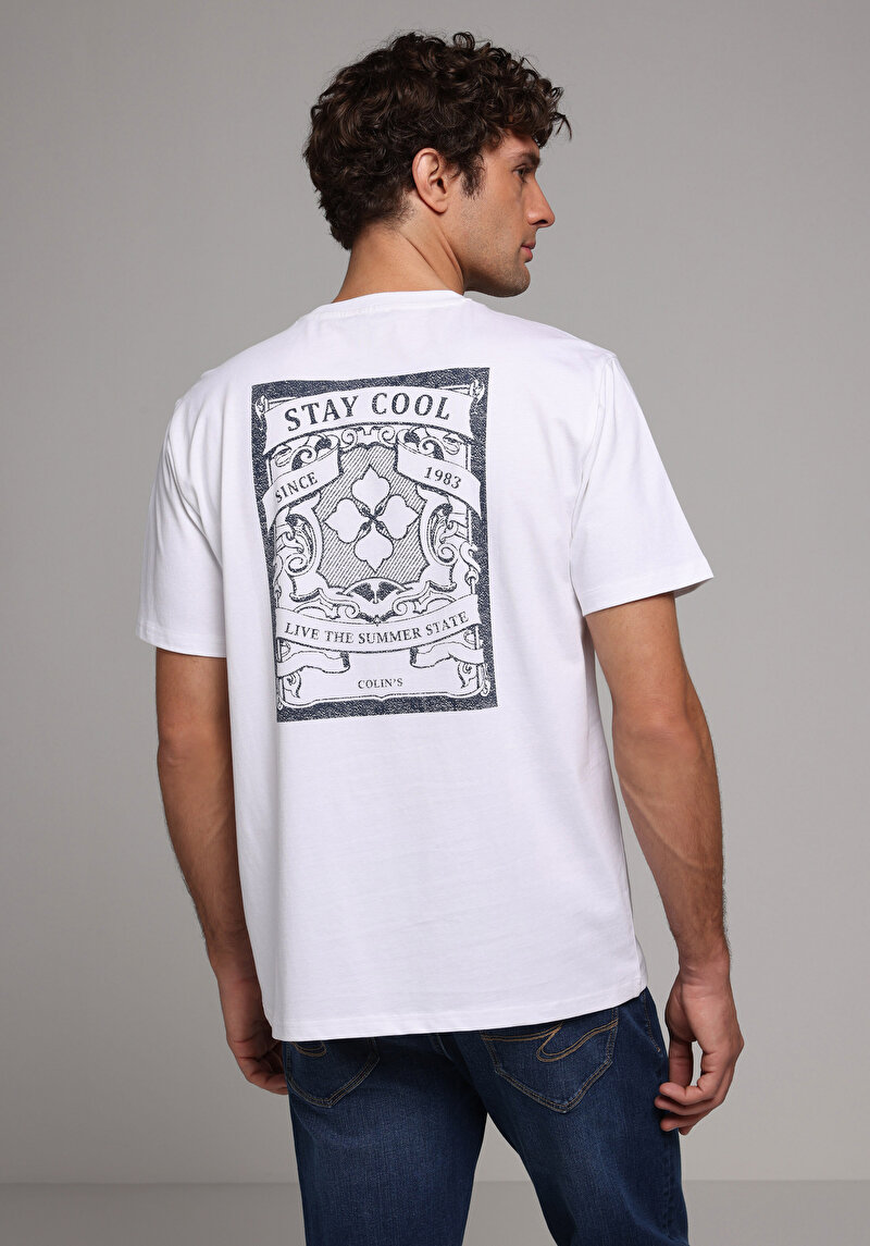 Imagine a Tricou Cu Maneca Scurta De Barbati Alb Comfort Fit Cl1075254