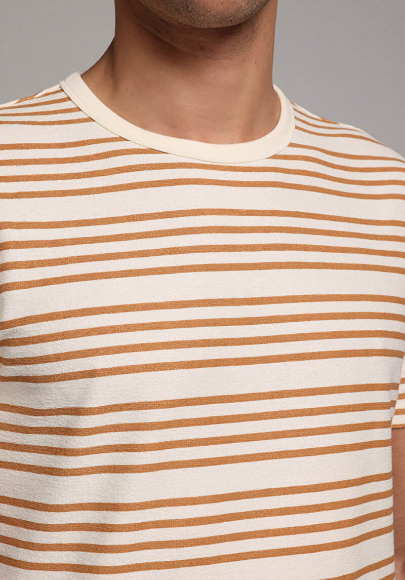Imagine a Tricou Cu Maneca Scurta De Barbati Maro Regular Fit Cl1078512