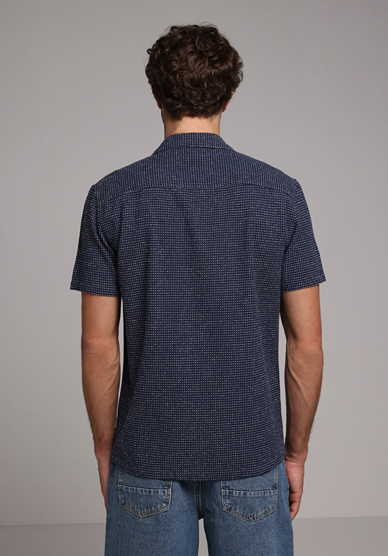 Imagine a Camasa Cu Maneca Scurta De Barbati Albastru Regular Fit Cl1078772