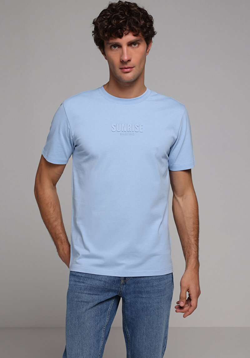 Imagine a Tricou Cu Maneca Scurta De Barbati Albastru Comfort Fit Cl1078812