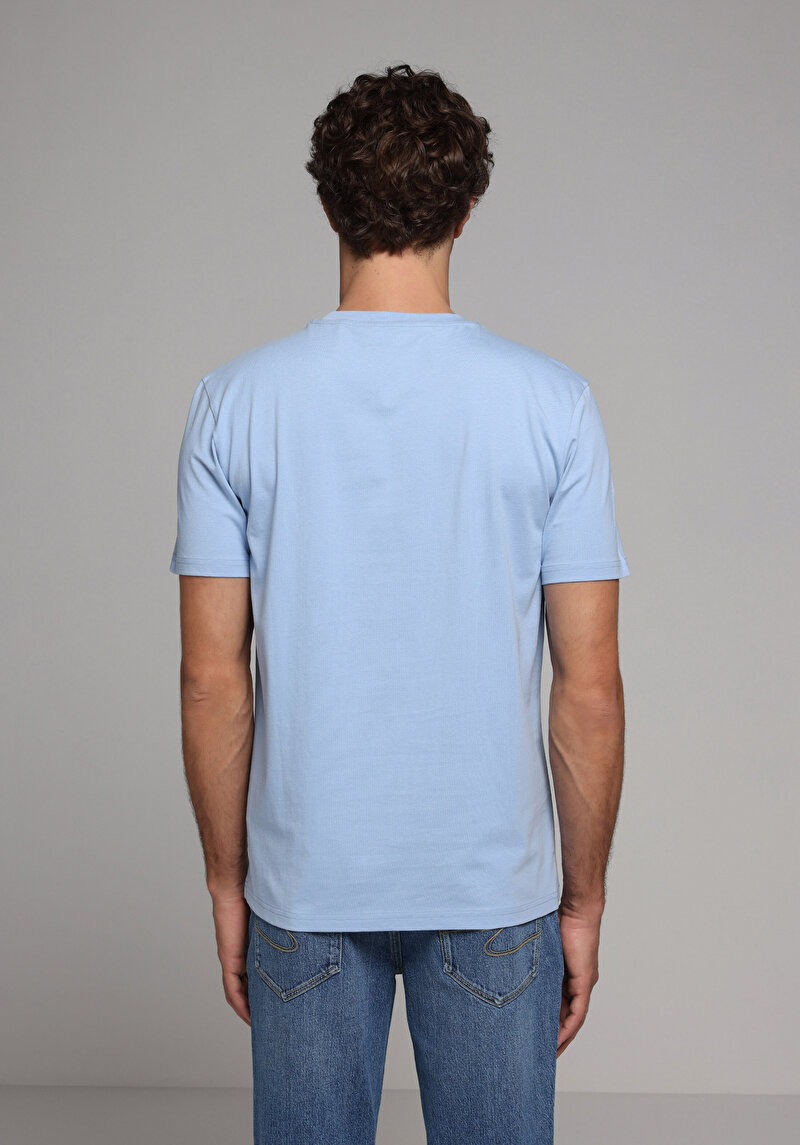 Imagine a Tricou Cu Maneca Scurta De Barbati Albastru Comfort Fit Cl1078812