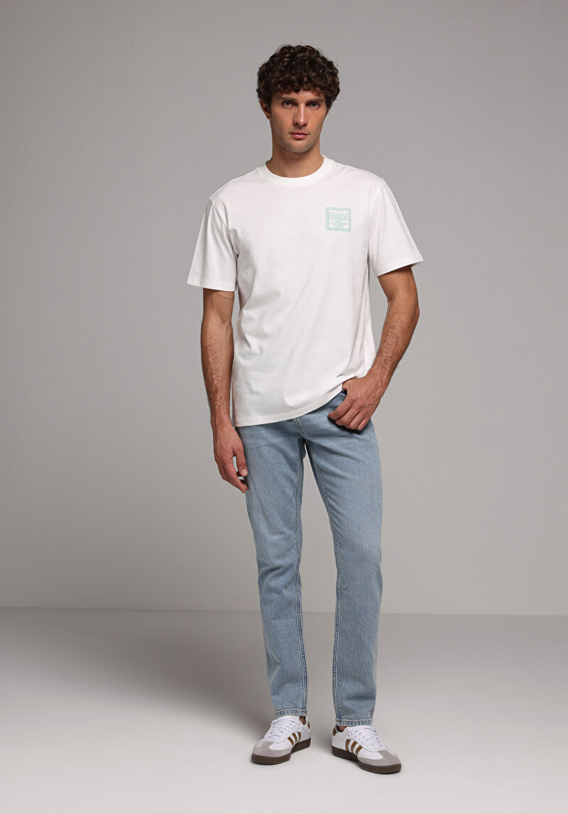 Imagine a Tricou Cu Maneca Scurta De Barbati Alb Comfort Fit Cl1079014