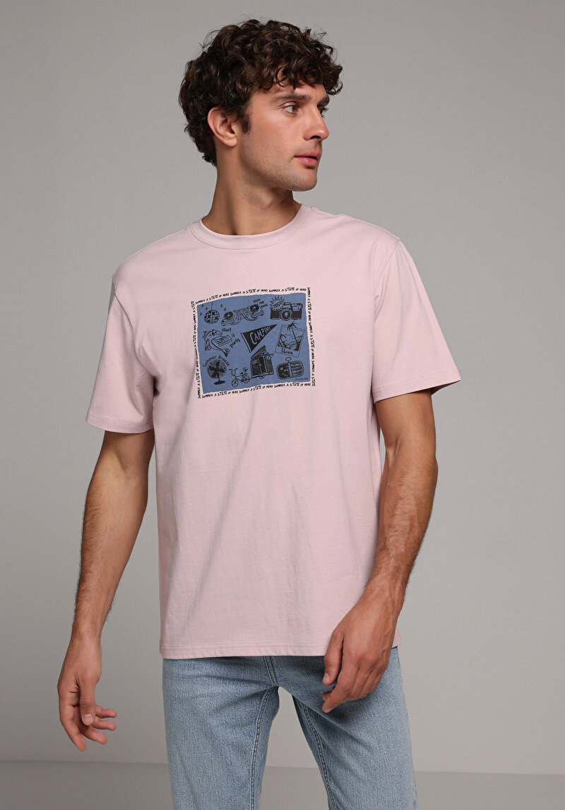 Imagine a Tricou Cu Maneca Scurta De Barbati Roz Comfort Fit Cl1079064